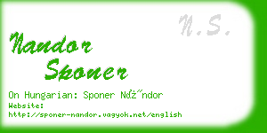 nandor sponer business card